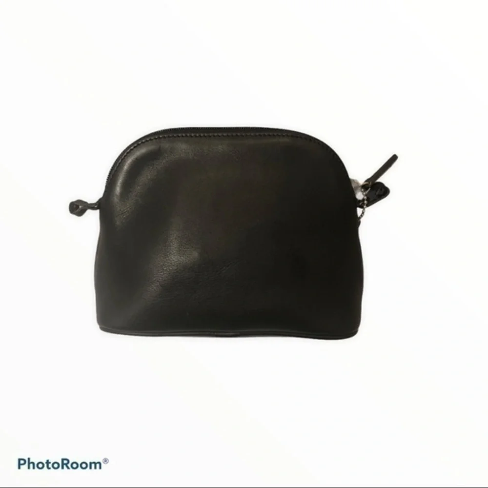 Coach vintage black cosmetic case toiletries bag with mini hang tag RARE